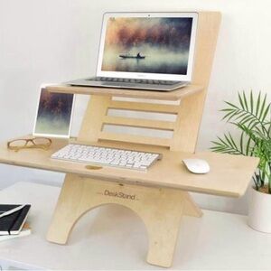 Natural Wood Desk Organizer for Home Office